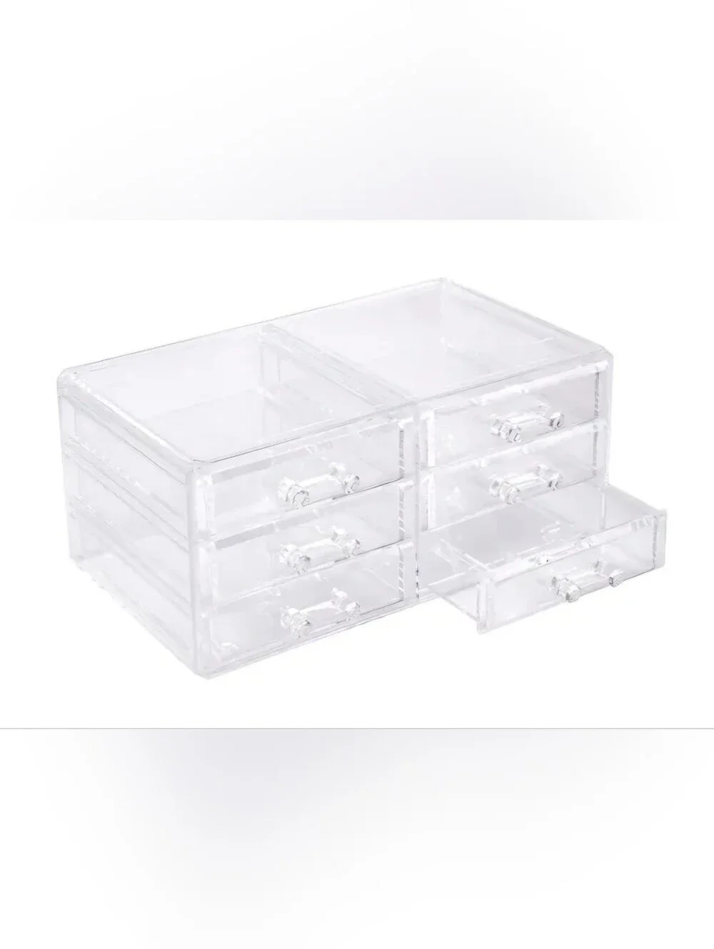 NWOB Clear Acrylic 6-Drawer Organizer Jewelry/Craft/Home Storage & Organization